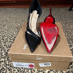 Black leather stilleto